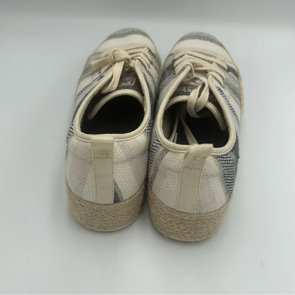 Bobs Skechers Women’s Sesame Espadrille Sneakers Shoes Size 9 Woven Striped Jute